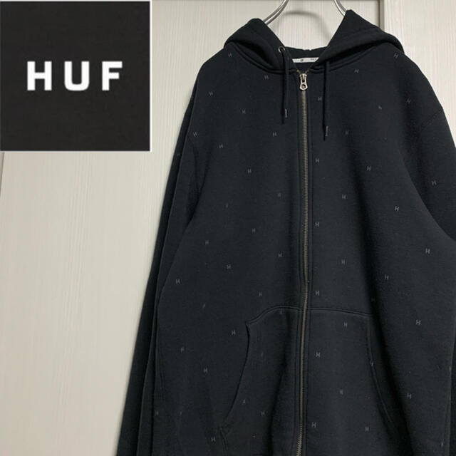 HUF ハフ フルジップパーカー L 黒