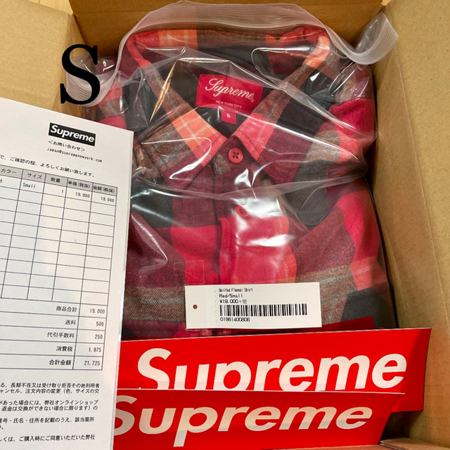 supreme 20aw quilted flannel shirt S