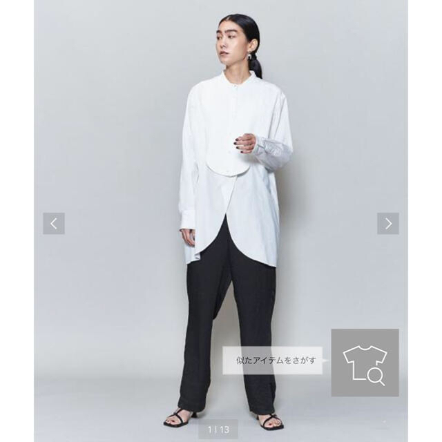 BEAUTY&YOUTH UNITED ARROWS(ビューティアンドユースユナイテッドアローズ)の美品　roku ロク　ドレスシャツ　DRESS SHIRT ホワイト　36 レディースのトップス(シャツ/ブラウス(長袖/七分))の商品写真