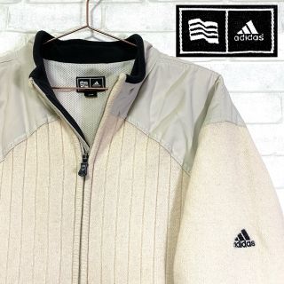 アディダス(adidas)のadidas GOLF アディダスゴルフ ニットジャケット ウール  ロゴ刺繍(ウエア)