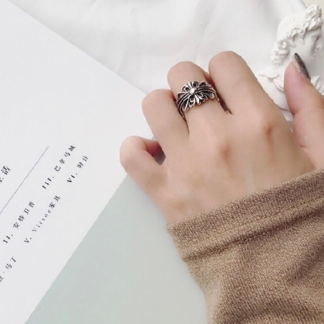 レディース シルバーリング トライバル デザイン メンズフリーサイズ   韓国 メンズのアクセサリー(リング(指輪))の商品写真