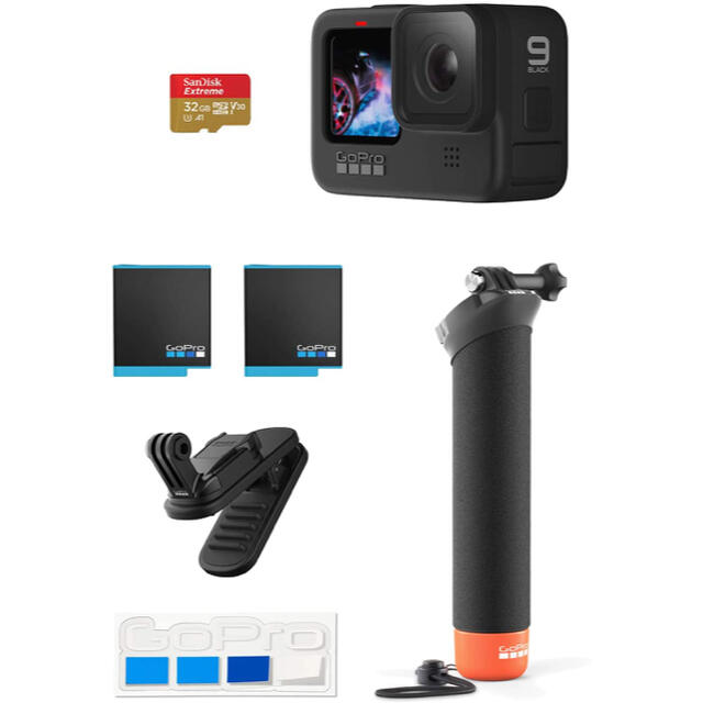 新品未開封】GoPro HERO9本体、SD32GB、バッテリー2本、クリップ