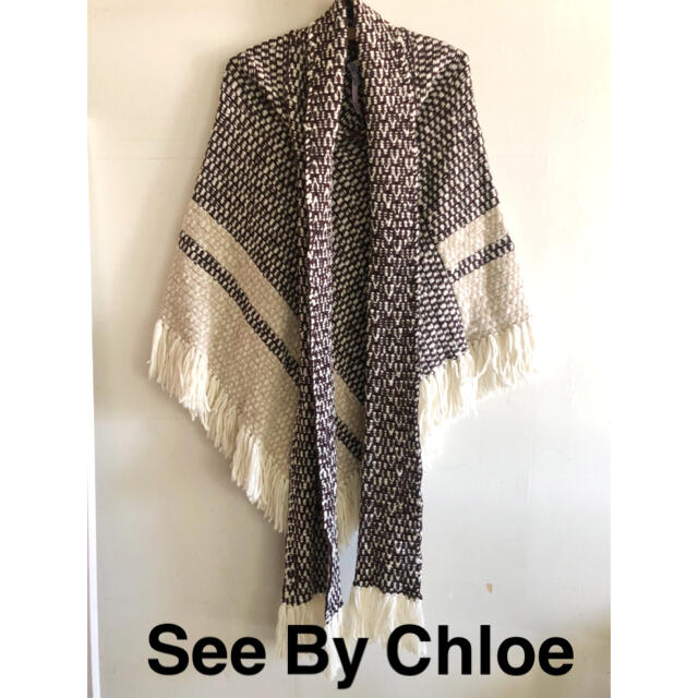 SEE BY CHLOE(シーバイクロエ)のSee By Chloe シーバイクロエ ニットポンチョ レディースのジャケット/アウター(ポンチョ)の商品写真