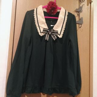 アクシーズファム(axes femme)のアクシーズファム　セーラー　ブローチ付きバイカラープルオーバー(シャツ/ブラウス(長袖/七分))