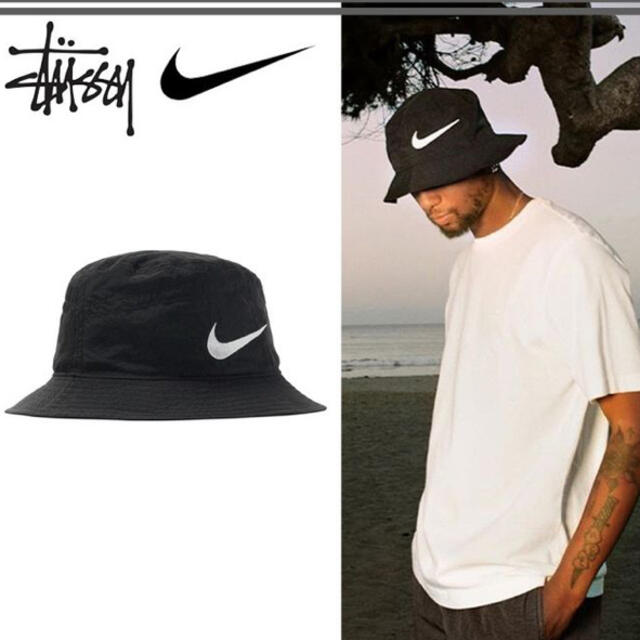 ハット最終値下げ☆L/XL stussy NIKE バケットハット ブラック