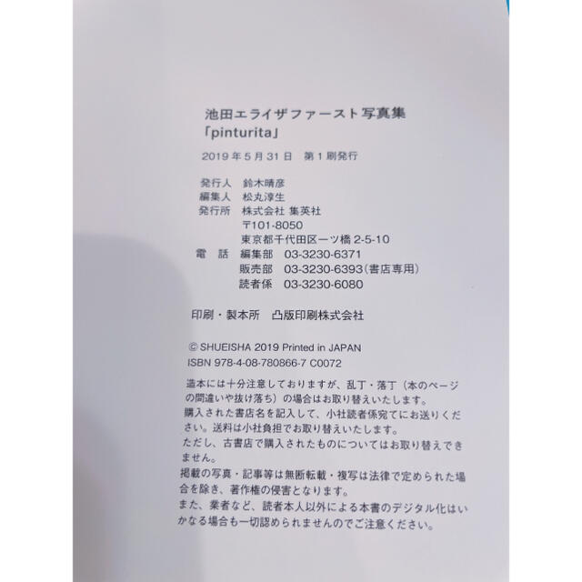 集英社(シュウエイシャ)の池田エライザ写真集 エンタメ/ホビーのタレントグッズ(女性タレント)の商品写真