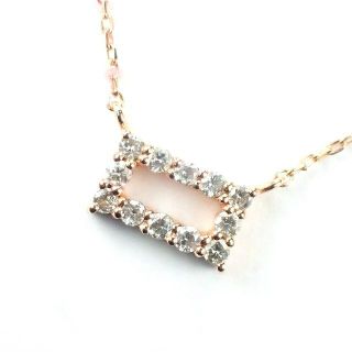 ダイヤモンド 0.10ct K10PG スクエア パヴェ ネックレス(ネックレス)