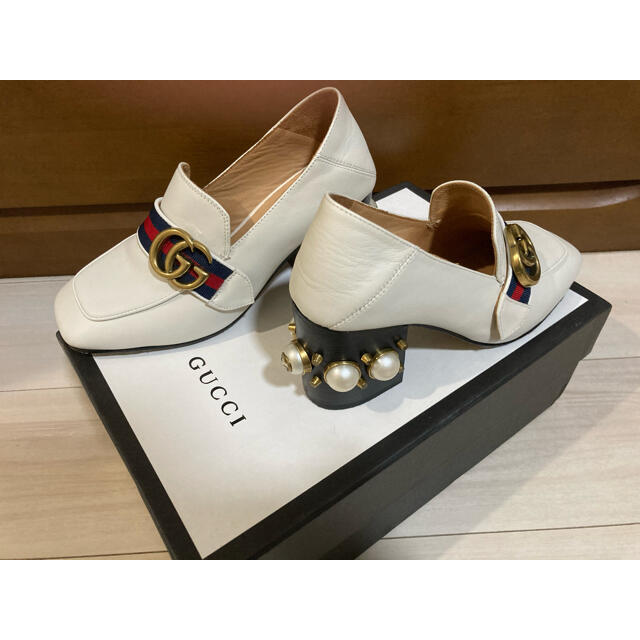 Gucci(グッチ)のGucci グッチパールスターズ レザーミュールパンプスヒール7cm サイズ34 レディースの靴/シューズ(ハイヒール/パンプス)の商品写真