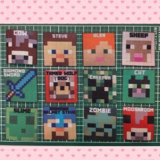 [マインクラフト ワッペン] Ｎｏ．１５ アイロンワッペン 入園 入学 ゲーム(生地/糸)