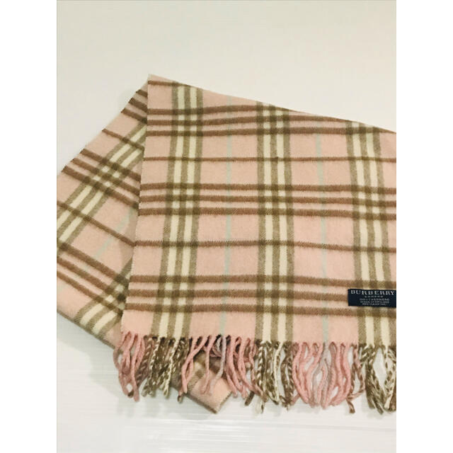 BURBERRY(バーバリー)のBURBERRY バーバリーマフラー ピンク系 ベビーピンク×ライトブルー レディースのファッション小物(マフラー/ショール)の商品写真