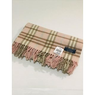 バーバリー(BURBERRY)のBURBERRY バーバリーマフラー ピンク系 ベビーピンク×ライトブルー(マフラー/ショール)