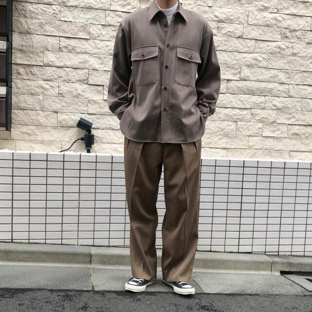 AURALEE WOOL MAX GABARDINE SHIRTSシャツ - シャツ