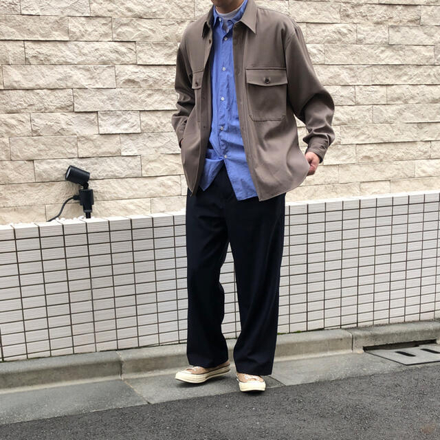 野村周平着用 AURALEE WOOL MAX GABARDINE SHIRT