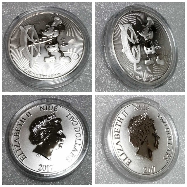 高品質の人気 2017 ニウエ ミッキーマウス 2枚セット 銀貨 ウィリー ...