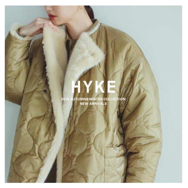 レディースHYKE キルティングファーコート