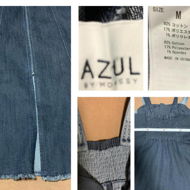 AZUL by moussy(アズールバイマウジー)の美品 AZUL デニムワンピース 前開き レディースのワンピース(ロングワンピース/マキシワンピース)の商品写真