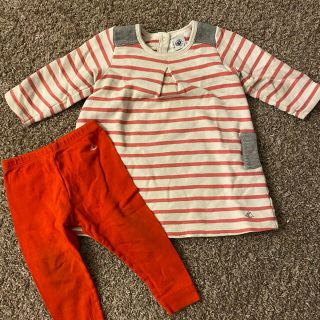 プチバトー(PETIT BATEAU)のハマコー様専用　プチバトー　ワンピース&レギンス　18m/81cm(ワンピース)