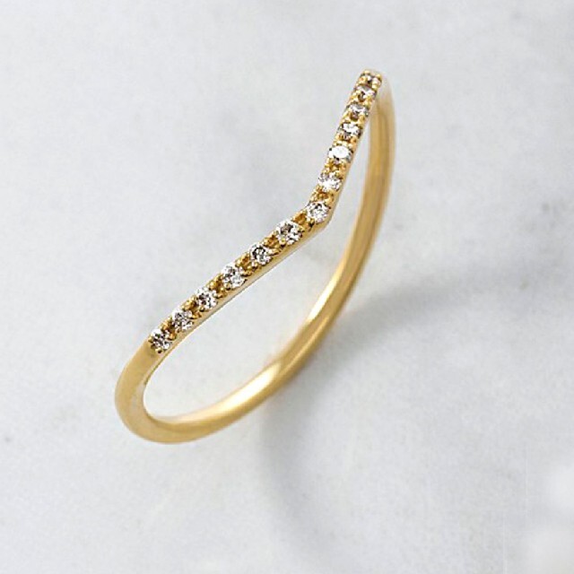 agete K18 ハーフエタニティ ダイヤモンド リング 独特の素材 13720円