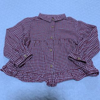 ザラキッズ(ZARA KIDS)のZARA baby チェック　ブラウス  サイズ98  2/3 フリル(ブラウス)