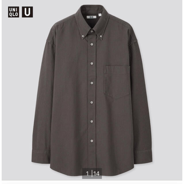 UNIQLO(ユニクロ)のUNIQLO U  オックスフォードワイドフィット　ストライプ　シャツ　黒 メンズのトップス(シャツ)の商品写真