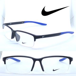 ナイキ(NIKE)のNIKE ナイキ メガネ フレーム 7136AF 008 ブラック/ブルー(サングラス/メガネ)