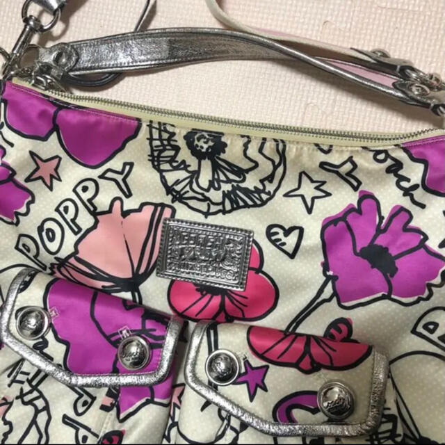 COACH - 【美品】COACH コーチ 花柄 ポピー ショルダーバッグ 2wayの