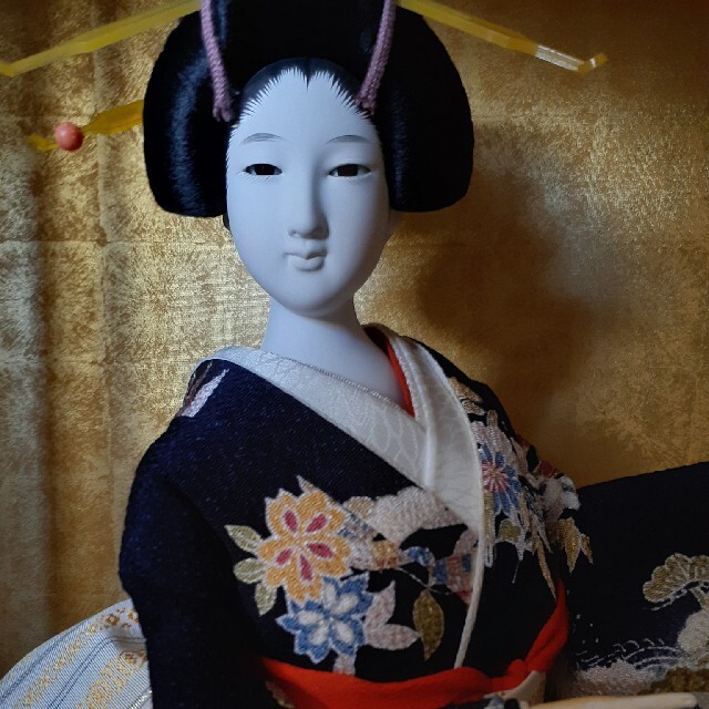 日本人形 舞扇 アンティーク エンタメ/ホビーの美術品/アンティーク(その他)の商品写真