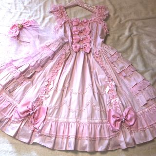 アンジェリックプリティー(Angelic Pretty)のAngelic Princess JSK +プリンセスベールカチューシャ　ピンク(ひざ丈ワンピース)