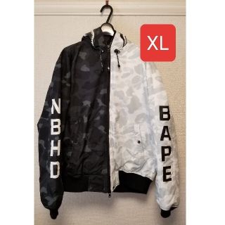 アベイシングエイプ(A BATHING APE)のBAPE NBHD CAMO SHARK N2-B DOWN JACKET(ダウンジャケット)