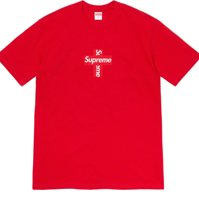 Supreme cross box logo tee Mレッド