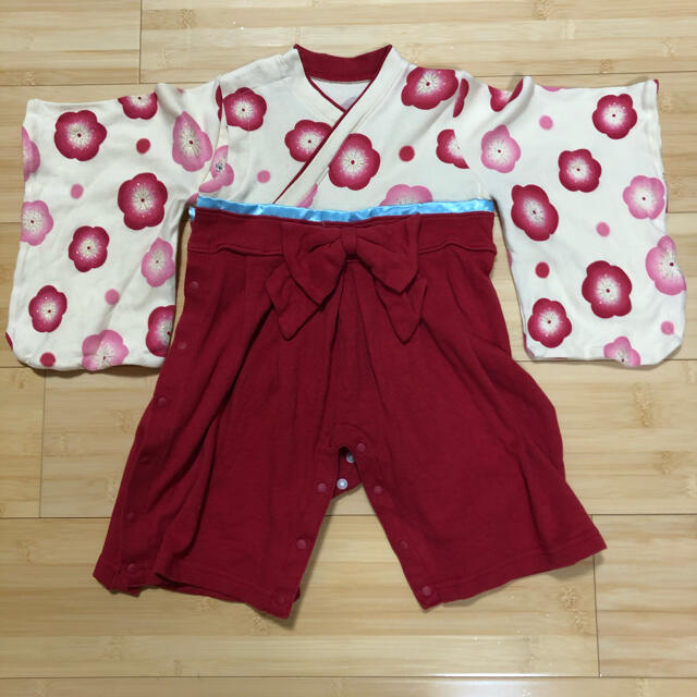 ベルメゾン(ベルメゾン)のベルメゾン 袴 ロンパース 女の子 80cm キッズ/ベビー/マタニティのベビー服(~85cm)(和服/着物)の商品写真