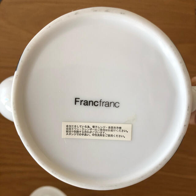 Francfranc(フランフラン)の【ももネコ様専用】Francfrancドット柄ティーポット&カップソーサーセット インテリア/住まい/日用品のキッチン/食器(食器)の商品写真