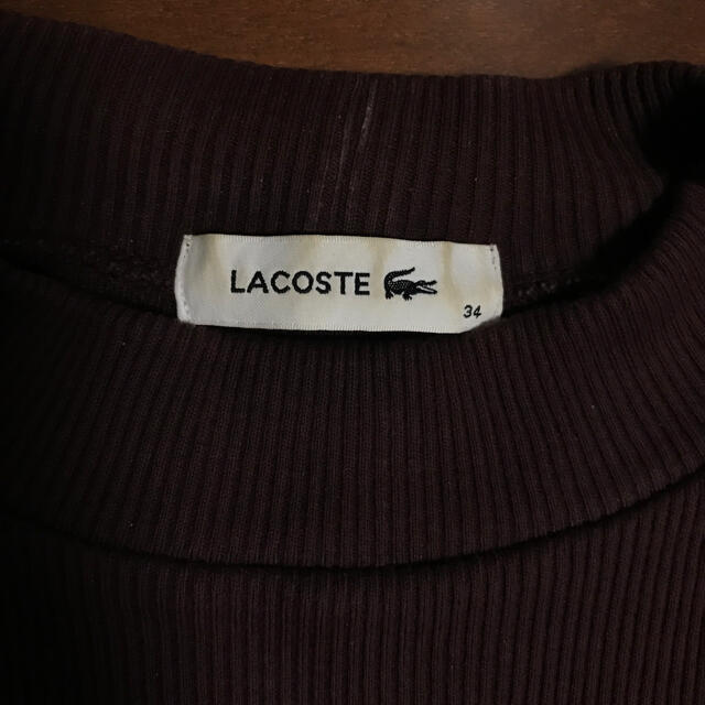 LACOSTE(ラコステ)の【古着】LACOSTE ハイネックコットンカットソー サイズ34 レディースのトップス(カットソー(長袖/七分))の商品写真