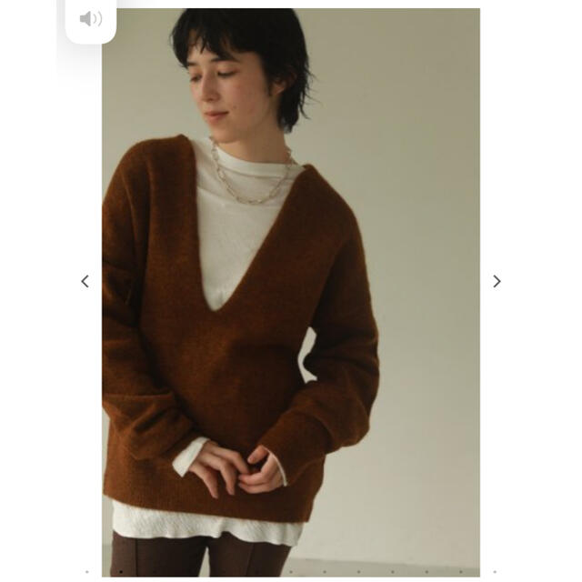 TODAYFUL(トゥデイフル)のUneck Soft Knit/    新品未使用　ブラウン レディースのトップス(ニット/セーター)の商品写真