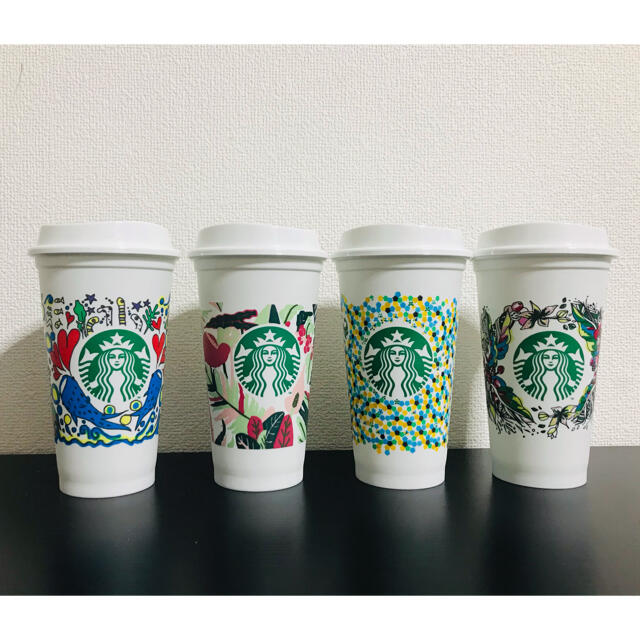 Starbucks Coffee(スターバックスコーヒー)の[1セット4個] スターバックスリユーザブルカップ  インテリア/住まい/日用品のキッチン/食器(タンブラー)の商品写真