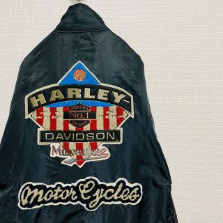 ハーレーダビッドソン(Harley Davidson)の一点物　ハーレーダビッドソン　デカロゴ  ワッペン　キルティング　ジャケット(ブルゾン)