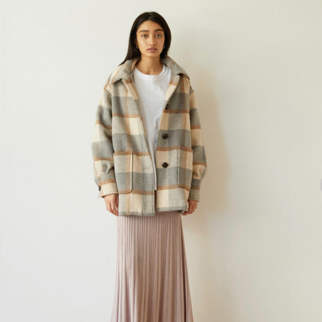 searoomlynnシールームリン woolチェックミディアムコート完売