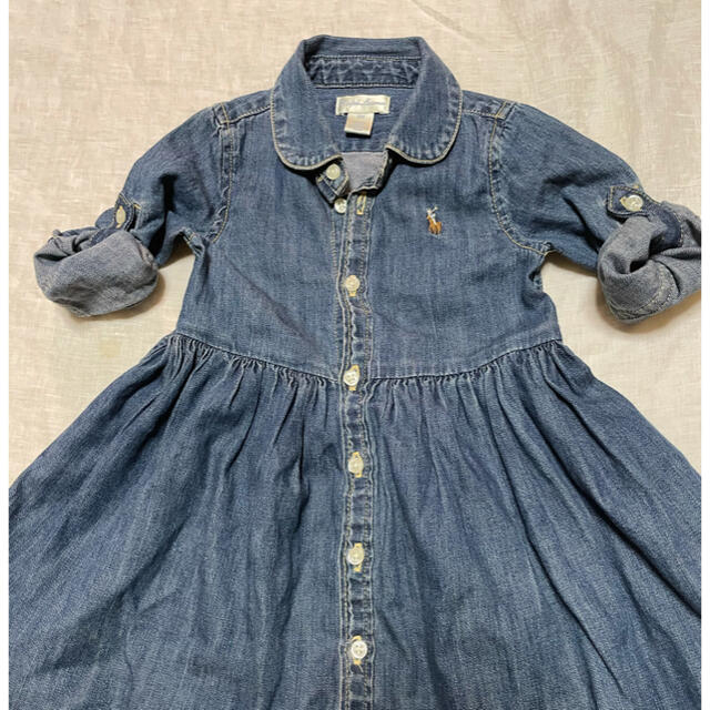 Ralph Lauren(ラルフローレン)の美品　ラルフローレン  デニム ワンピース　12M  キッズ/ベビー/マタニティのベビー服(~85cm)(ワンピース)の商品写真