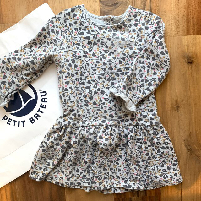 PETIT BATEAU(プチバトー)の＊大幅お値下げ＊【プチバトー】長袖ワンピース 18m/81cm キッズ/ベビー/マタニティのベビー服(~85cm)(ワンピース)の商品写真