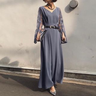 アメリヴィンテージ(Ameri VINTAGE)のameri vintage LASE SLEEVE REFINED DRES(ロングワンピース/マキシワンピース)