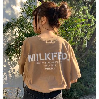 MILKFED. - 新品♡ミルクフェド BARロゴ刺繍入りTシャツ ベージュの