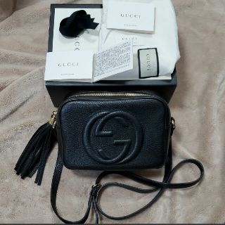 グッチ(Gucci)のGUCCI　SOHOディスコショルダーバッグスモールディスコバッグ　ブラック美品(ショルダーバッグ)