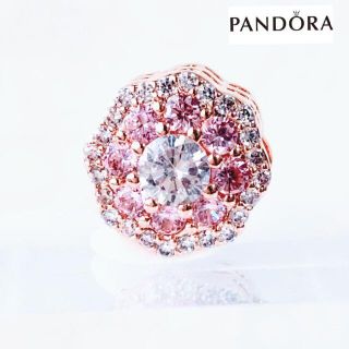 スワロフスキー(SWAROVSKI)の【新品】PANDORA パンドラ チャーム ローズゴールド フラワー 14K(チャーム)