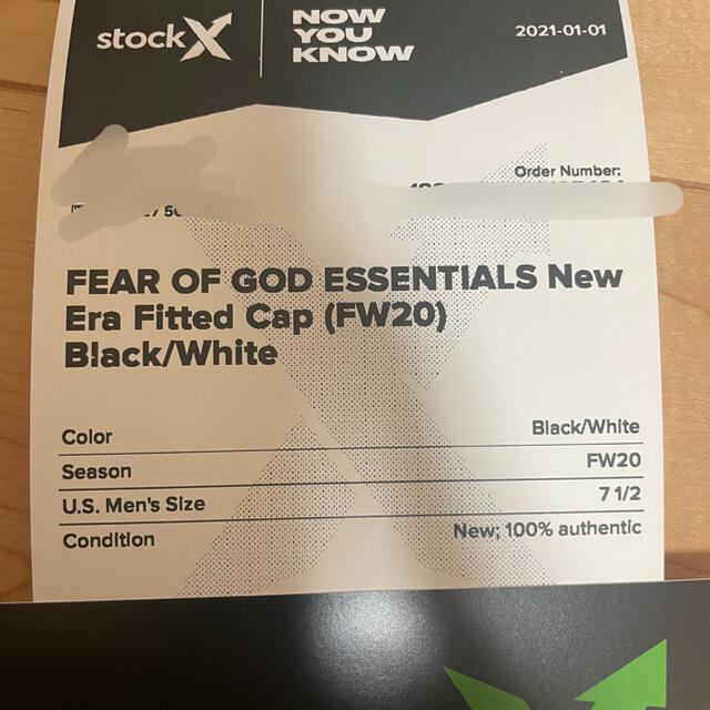 FEAR OF GOD(フィアオブゴッド)のエッセンシャルズ ブラック×ホワイト ニューエラ キャップ 7 1/2 59.6 メンズの帽子(キャップ)の商品写真