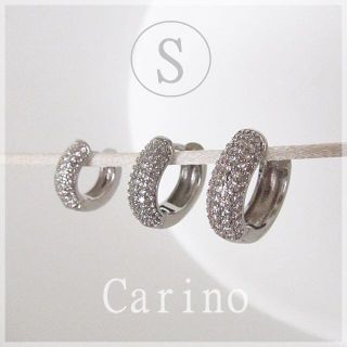 SIZE 【S】名品 パヴェ ミニフープピアス　定番 WG(ピアス)