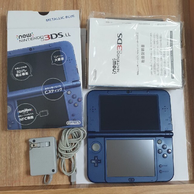 3DS Newニンテンドー3DS LL メタリックブルー 充電器付き - 携帯用 3DS Newニンテンドー3DS LL メタリックブルー 充電器付き - 携帯用
