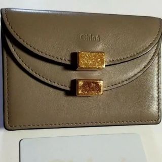 クロエ(Chloe)のChloe　ジョージア　カードケース　グレージュ(名刺入れ/定期入れ)