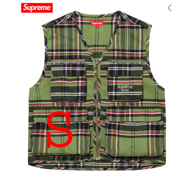 supreme Tartan Flannel Cargo Vest