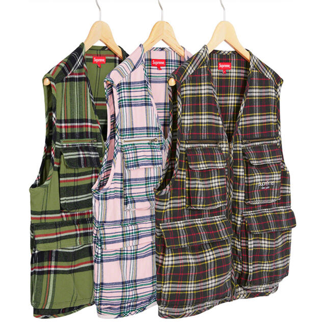 supreme Tartan Flannel Cargo Vest