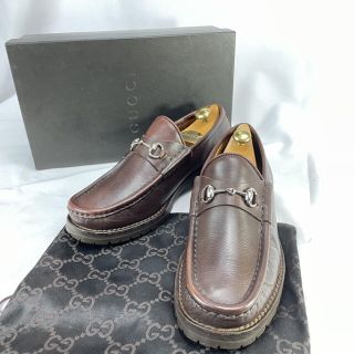 グッチ(Gucci)の【良品】グッチ ホースビット レザー ローファー ブラウン(ローファー/革靴)